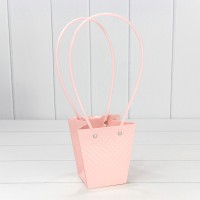 Пакет подарочный "Ваза для цветов" 12,5*12*8 260г "Ромбики" Персиковый 1/10 1/200 Арт: 000235H/2