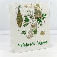 Пакет подарочный &quot;Новый год&quot; (микс 434) 26*32*13 210г 1/20 1/240 Арт: 300434C - Пакет подарочный "Новый год" (микс 434) 26*32*13 210г 1/20 1/240 Арт: 300434C