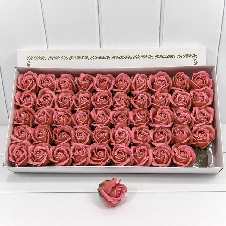 Декоративный цветок-мыло "Роза" класс А Серовато-красный 5,5*4 50шт. 1/20 Арт: 420055/29