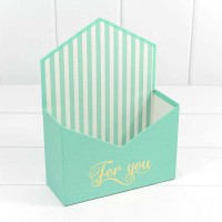 Коробка "Конверт" 18*24*7 "For you" Морская волна 1/4 1/36 Арт: KPL0022