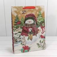 Пакет подарочный Крафт &quot;Новогодний&quot; (микс) 33*45*11 150г 1/20 1/240 Арт: 300367A - Пакет подарочный Крафт "Новогодний" (микс) 33*45*11 150г 1/20 1/240 Арт: 300367A