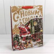 Пакет подарочный Крафт &quot;Новогодний&quot; (микс) 33*45*11 150г 1/20 1/240 Арт: 300367A - Пакет подарочный Крафт "Новогодний" (микс) 33*45*11 150г 1/20 1/240 Арт: 300367A