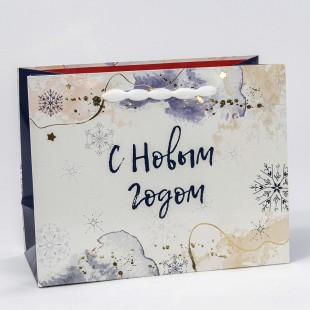 Пакет подарочный с тиснением "Новый год" (550) 23*18*10 210г 1/20 1/160 Арт: 300550EA