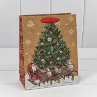 Пакет подарочный Крафт &quot;Новогодний&quot; (микс) 18*23*10 150г 1/20 1/480 Арт: 300367E - Пакет подарочный Крафт "Новогодний" (микс) 18*23*10 150г 1/20 1/480 Арт: 300367E