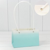 Пакет подарочный "Ваза для цветов" 19*12*10,5 260г "Градиент" Голубой 1/10 1/150 Арт: 000184GA/8