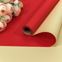Плёнка 0,58*10м матовая двухсторонняя 65мкм Красный/Бежевый 1/30 Арт: 1604/199