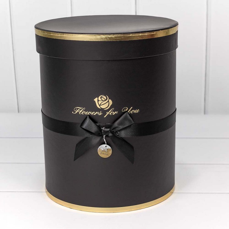 Коробки Цилиндр Набор 1/6 21*25,5 "Flowers for you" Чёрный 1/8 Арт: 720950/6