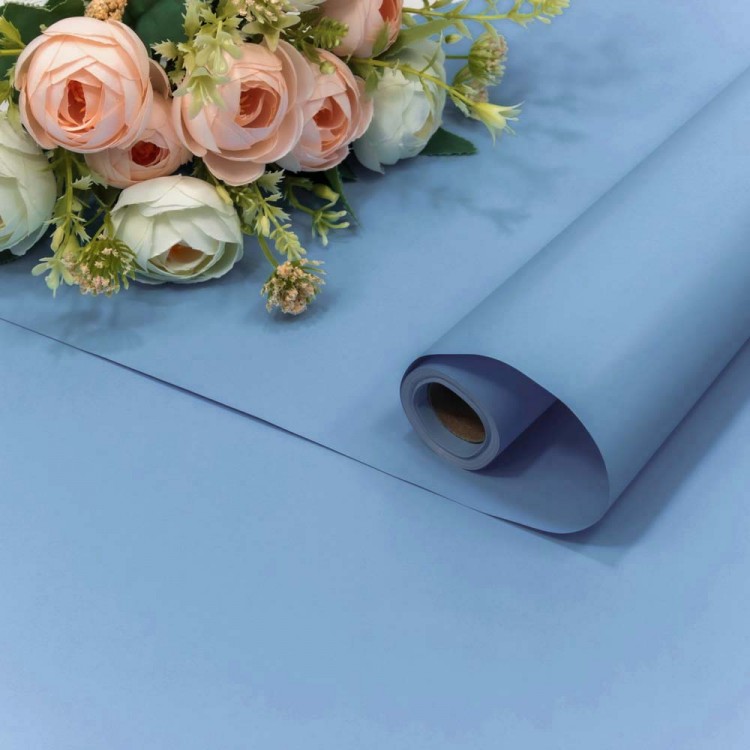 Плёнка 0,58*10м 255г матовая "Корейская" 65мкм Светло-синий 1/30 Арт: 1638/2141