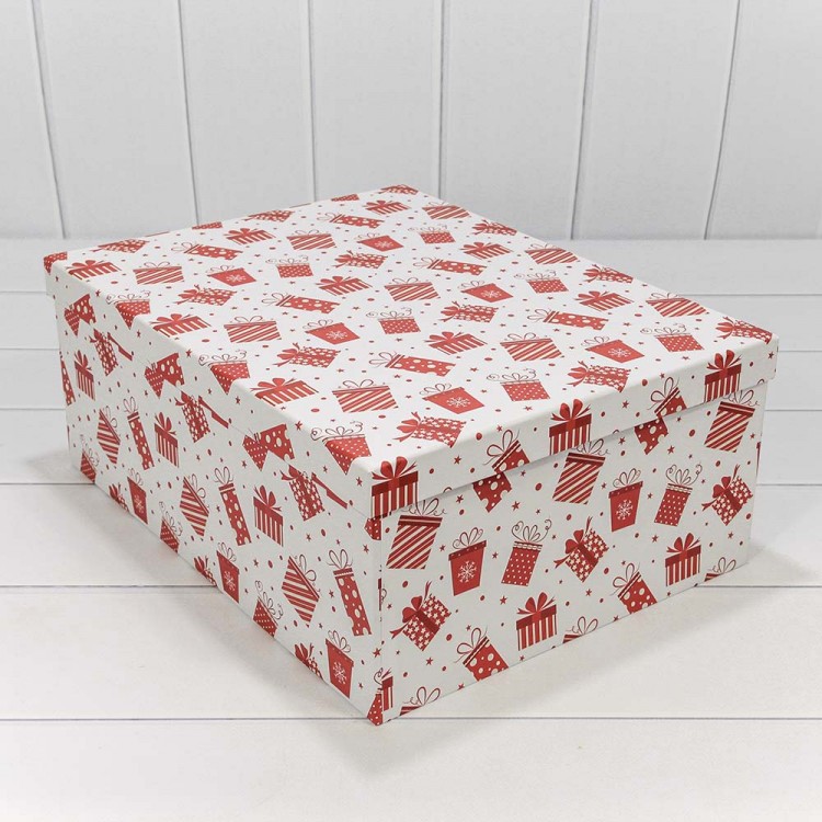 Коробки Прямоугольные Набор 1/15 42,5*33*17,6 "Подарки" Белый 1/2 Арт: 730902/1689