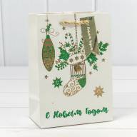 Пакет подарочный &quot;Новый год&quot; (микс 434) 14*20*8 210г 1/20 1/480 Арт: 300434G - Пакет подарочный "Новый год" (микс 434) 14*20*8 210г 1/20 1/480 Арт: 300434G