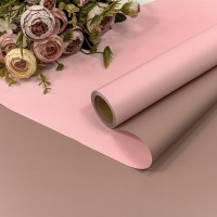 Плёнка 0,58*10м матовая двухсторонняя 65мкм Розовый/Розовато-серый 1/30 Арт: 1604/5015