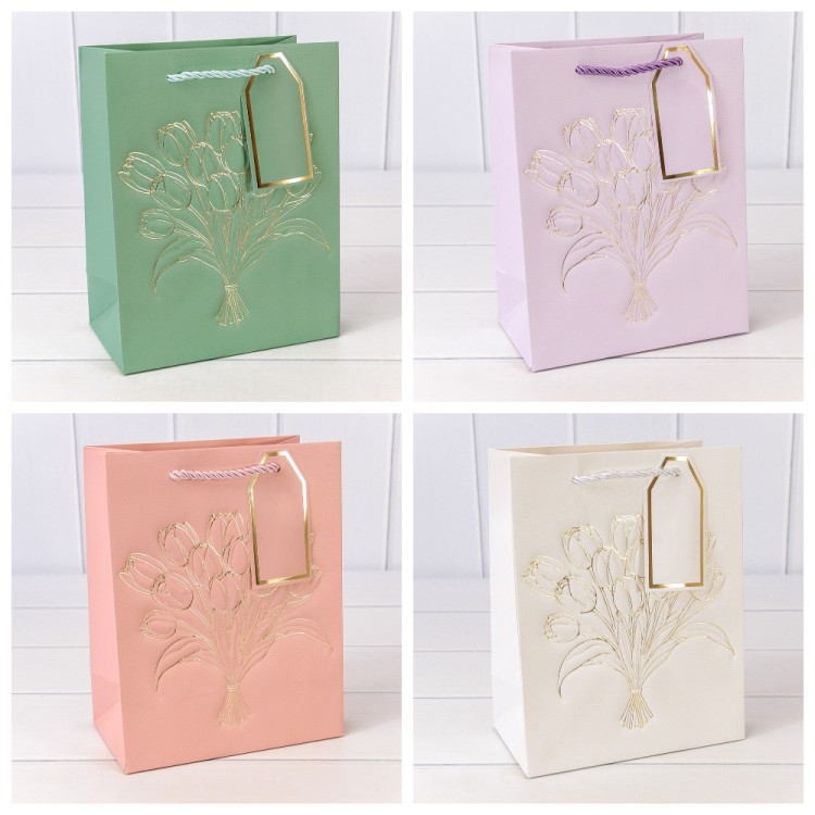 Пакет подарочный с тиснением "Букет" (микс) 18*23*10 210г 1/20 1/360 Арт: 000330E