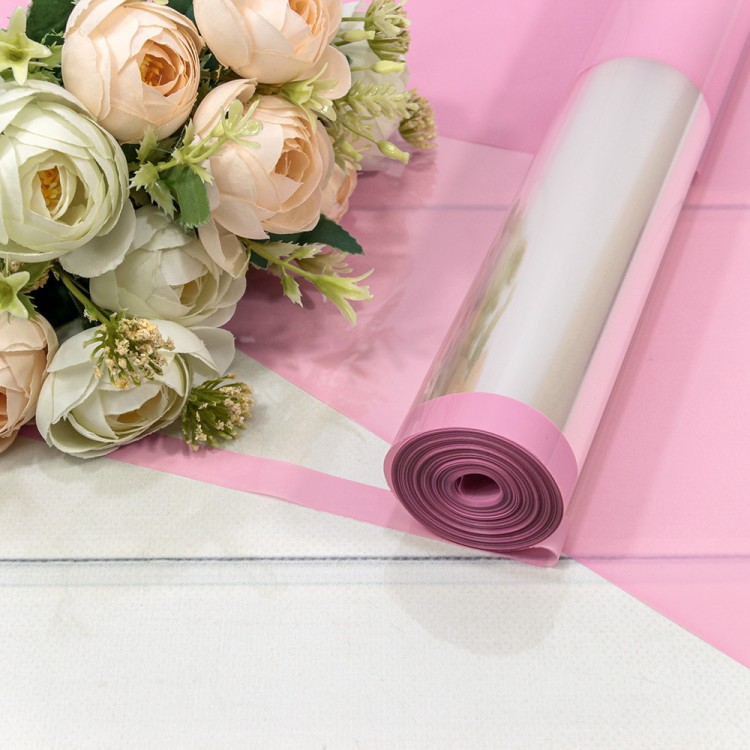 Плёнка 59см 800г глянцевая с окошком 45мкм Светло-пурпурный 1/6 1/12 Арт: 80006/0521