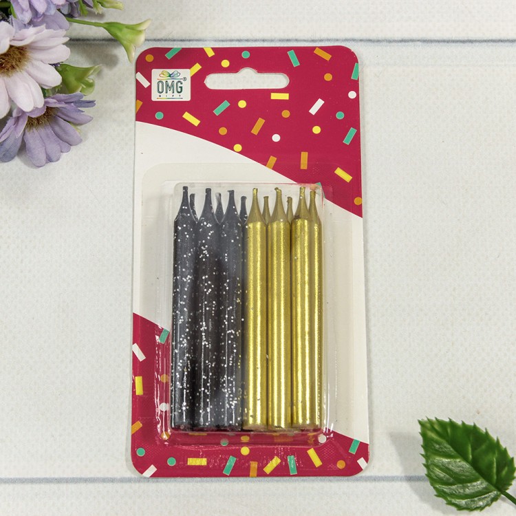 Свечи для торта набор (12 шт.) 8см (микс 12) 1/12 1/144 Арт: 20010-95/12