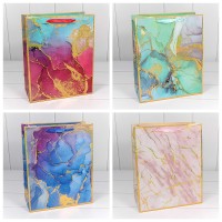 Пакет подарочный "Мрамор" (микс) 26*32*13 210г 1/20 1/240 Арт: 000397C