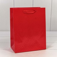 Пакет подарочный "Элегант" Красный 18*23*10 230г 1/20 1/160 Арт: 000156E/1