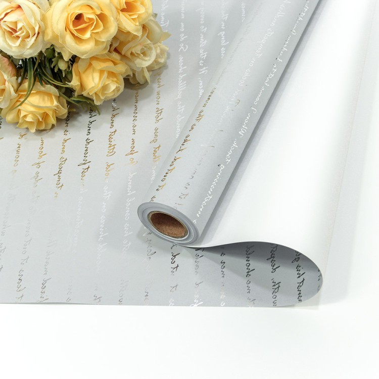 Плёнка 0,57*10м 300г матовая с серебристой печатью 65мкм Серый/Белый 1/30 Арт: 1636/1