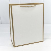 Пакет подарочный "Золотая рамка" Белый 26*32*13 210г 1/12 1/240 Арт: 300850C/1
