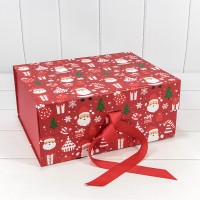 Коробка Прямоугольная 33,5*26*15,5 складная на магнитах "Новый год"-3023 1/32 Арт: 730228/3023