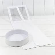 Коробка подарочная 25*26*23 с окошком и бантом "Круг" Белый 1/24 Арт: 720964/7 - Коробка подарочная 25*26*23 с окошком и бантом "Круг" Белый 1/24 Арт: 720964/7