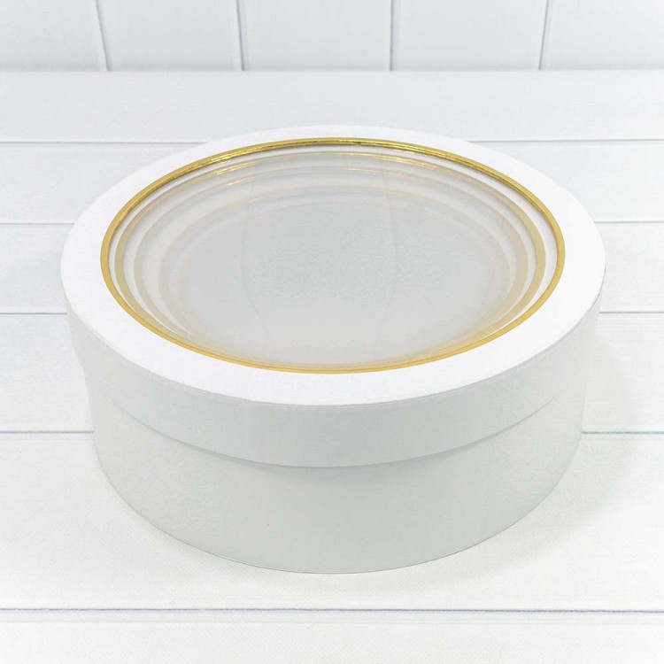 Коробки Круглые Набор 1/5 32*12 с окошком Белый 1/6 Арт: 721614/1