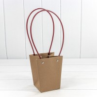 Пакет подарочный "Ваза для цветов" 15,5*13*9,5 Крафт 1/10 1/150 Арт: 000170G