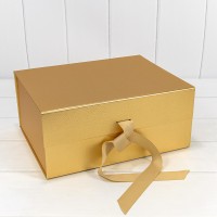 Коробка Прямоугольная 33,5*26*15,5 складная на магнитах Золотой 1/32 Арт: 730228/0120