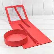 Коробка подарочная 25*26*23 с окошком и бантом "Круг" Красный 1/24 Арт: 720964/2 - Коробка подарочная 25*26*23 с окошком и бантом "Круг" Красный 1/24 Арт: 720964/2