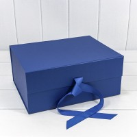 Коробка Прямоугольная 33,5*26*15,5 складная на магнитах Синий 1/32 Арт: 730228/0124