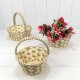 Корзины плетёные Круглые Набор 1/3 25*10 (±5%) из бумаги с ручкой Бежевый 1/20 Арт: 420184/122