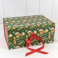 Коробка Прямоугольная 39*28*17,8 складная на магнитах "Новый год"-3086 1/24 Арт: 730229/3086