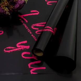 Плёнка 0,58*10м 305г матовая "I like you" 55мкм Чёрный 1/30 Арт: 1660/3