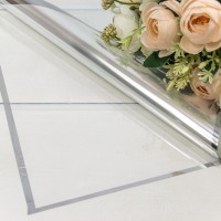 Плёнка в листах 55*55 (20 шт.) глянцевая с серебряной рамкой 50мкм Прозрачный 1/60 Арт: 1862/3