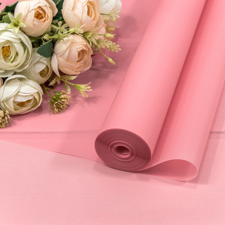 Плёнка 0,59*34м 900г матовая однотонная 55мкм Розовый-6050 1/6 1/12 Арт: 90057/6050